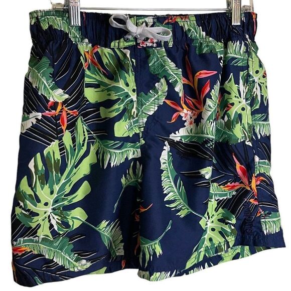 Island Haze Swim Shorts Trunks Mens XL Multicolored Tropical Drawstring Swimwear - Picture 1 of 11